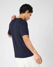 Load image into Gallery viewer, N.Peal Men&#39;s Loose Fit Cotton Cashmere T-Shirt Navy Blue

