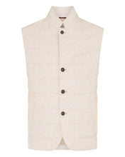 Load image into Gallery viewer, N.Peal Men&#39;s Seville Linen Gilet Beige Brown
