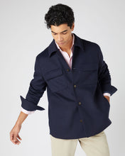 Load image into Gallery viewer, N.Peal Men's Scala Cashmere Overshirt Navy Blue

