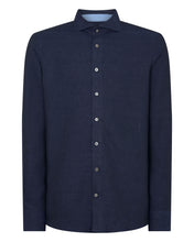 Load image into Gallery viewer, N.Peal Men's Cannes Linen Shirt Navy Blue
