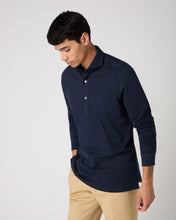 Load image into Gallery viewer, Men&#39;s Antibes Cotton Cashmere Polo Shirt Navy Blue
