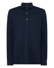 Load image into Gallery viewer, Men&#39;s Antibes Cotton Cashmere Polo Shirt Navy Blue

