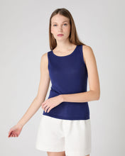 Load image into Gallery viewer, N.Peal Women&#39;s Ella Superfine Cashmere Shell Top Indigo Blue

