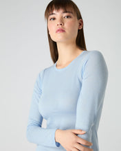 Load image into Gallery viewer, N.Peal Women&#39;s Eden Superfine Cashmere Round Neck Top Pale Blue
