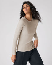 Load image into Gallery viewer, N.Peal Women's Eden Superfine Cashmere Round Neck Top Sandstone Brown
