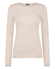 Load image into Gallery viewer, N.Peal Women's Eden Superfine Cashmere Round Neck Top Sandstone Brown
