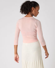 Load image into Gallery viewer, N.Peal Women's Darcie Superfine Cashmere Cropped Cardigan Blush Pink
