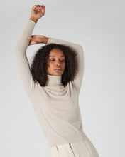 Load image into Gallery viewer, N.Peal Women's Margot Superfine Cashmere Roll Neck Jumper Sandstone Brown

