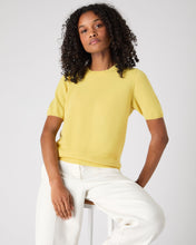 Load image into Gallery viewer, N.Peal Women&#39;s Milly Classic Cashmere T-Shirt Citrine Yellow
