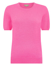 Load image into Gallery viewer, N.Peal Women&#39;s Milly Classic Cashmere T-Shirt Vibrant Pink

