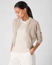 Load image into Gallery viewer, N.Peal Women's Ivy Cropped Cashmere Cardigan Oatmeal Brown
