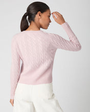Load image into Gallery viewer, N.Peal Women&#39;s Myla Cable Cashmere Cardigan Quartz Pink
