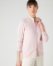 Load image into Gallery viewer, N.Peal Women&#39;s Alisa Full Zip Cashmere Cardigan Quartz Pink
