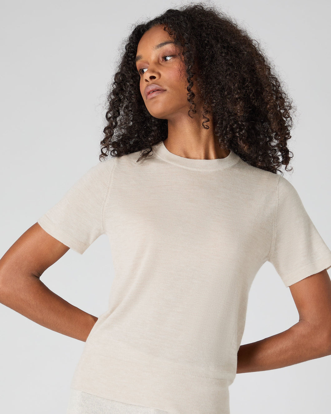 N.Peal Women's Isla Superfine Cashmere T-Shirt Sandstone Brown