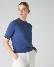 Load image into Gallery viewer, N.Peal Women&#39;s Cotton Cashmere T-Shirt Denim Blue
