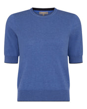 Load image into Gallery viewer, N.Peal Women&#39;s Cotton Cashmere T-Shirt Denim Blue

