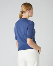 Load image into Gallery viewer, N.Peal Women&#39;s Cotton Cashmere T-Shirt Denim Blue

