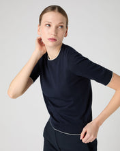 Load image into Gallery viewer, N.Peal Women's Cotton Cashmere T-Shirt Navy Blue
