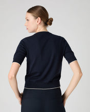 Load image into Gallery viewer, N.Peal Women's Cotton Cashmere T-Shirt Navy Blue
