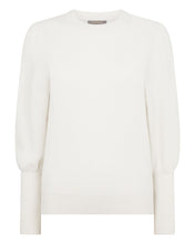 Load image into Gallery viewer, N.Peal Women&#39;s Gathered Sleeve Cashmere Jumper Ivory White Sparkle
