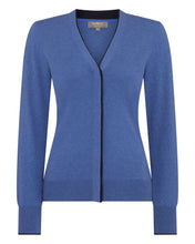 Load image into Gallery viewer, N.Peal Women&#39;s Cotton Cashmere Cardigan Denim Blue
