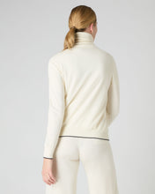 Load image into Gallery viewer, N.Peal Women's Cotton Cashmere Full Zip Jumper New Ivory White

