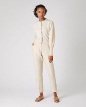 Load image into Gallery viewer, N.Peal Women&#39;s Ruffle Trim Cashmere Cardigan Almond White
