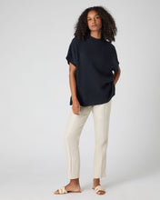 Load image into Gallery viewer, N.Peal Women&#39;s Rib Cashmere Poncho Navy Blue
