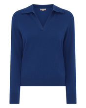 Load image into Gallery viewer, N.Peal Women&#39;s Cashmere Polo Shirt French Blue
