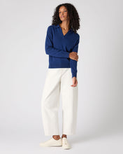 Load image into Gallery viewer, N.Peal Women&#39;s Cashmere Polo Shirt French Blue
