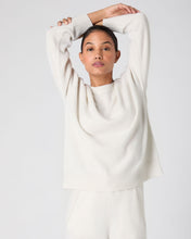 Load image into Gallery viewer, N.Peal Women&#39;s Metal Trim Round Neck Jumper Ivory White Sparkle
