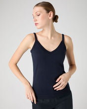 Load image into Gallery viewer, N.Peal Women&#39;s Cotton Cashmere Camisole Navy Blue
