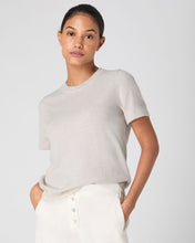 Load image into Gallery viewer, N.Peal Women&#39;s Lottie Cashmere T-Shirt Pebble Grey
