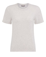 Load image into Gallery viewer, N.Peal Women&#39;s Lottie Cashmere T-Shirt Pebble Grey
