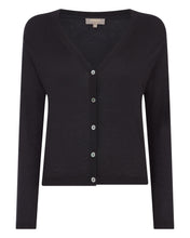 Load image into Gallery viewer, N.Peal Women&#39;s Superfine Cashmere V Neck Cardigan Black
