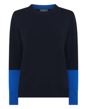 Load image into Gallery viewer, N.Peal Women&#39;s Relaxed Round Neck Cashmere Jumper Navy Blue
