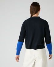 Load image into Gallery viewer, N.Peal Women&#39;s V Neck Relaxed Cashmere Cardigan Navy Blue
