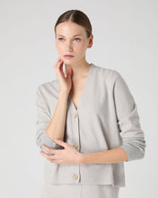 Load image into Gallery viewer, N.Peal Women&#39;s V Neck Relaxed Cashmere Cardigan Pebble Grey
