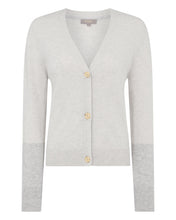 Load image into Gallery viewer, N.Peal Women&#39;s V Neck Relaxed Cashmere Cardigan Pebble Grey
