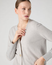 Load image into Gallery viewer, N.Peal Women&#39;s V Neck Relaxed Cashmere Cardigan Pebble Grey

