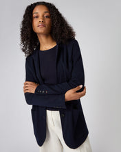 Load image into Gallery viewer, N.Peal Women's Superfine Cashmere Silk Blazer Navy Blue
