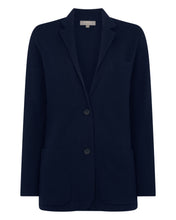 Load image into Gallery viewer, N.Peal Women's Superfine Cashmere Silk Blazer Navy Blue
