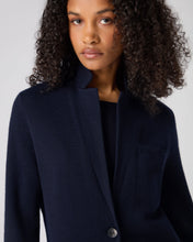 Load image into Gallery viewer, N.Peal Women's Superfine Cashmere Silk Blazer Navy Blue
