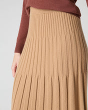 Load image into Gallery viewer, N.Peal Women&#39;s Cashmere Ribbed Skirt Sahara Brown
