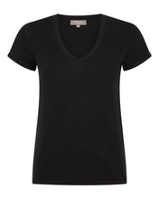 Load image into Gallery viewer, N.Peal Women&#39;s Cotton Cashmere Silk T-Shirt Black
