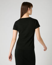 Load image into Gallery viewer, N.Peal Women&#39;s Cotton Cashmere Silk T-Shirt Black
