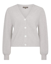 Load image into Gallery viewer, N.Peal Women&#39;s Metal Trim Cashmere Cardigan Pebble Grey
