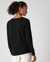 Load image into Gallery viewer, N.Peal Women's Lara V Neck Cashmere Cardigan Black

