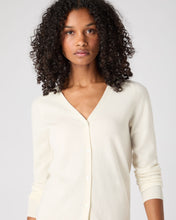 Load image into Gallery viewer, N.Peal Women's Lara V Neck Cashmere Cardigan New Ivory White
