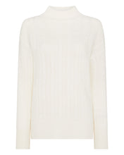 Load image into Gallery viewer, N.Peal Women&#39;s Esme Cable Mock Neck Cashmere Jumper New Ivory White
